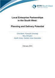 Local enterprise partnerships in the South West: planning and delivery potential