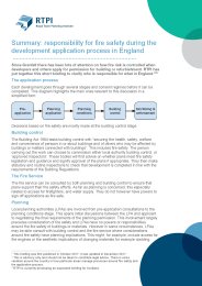 Summary: responsibility for fire safety during the development application process in England