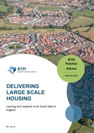 Delivering large scale housing. Learning from research in the South West of England