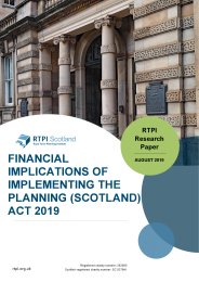 Financial implications of implementing the Planning (Scotland) Act 2019