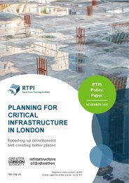 Planning for critical infrastructure in London - speeding up development and creating better places