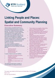 Linking people and places - spatial planning and community planning