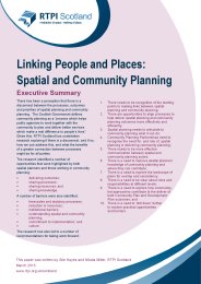 Linking people and places - spatial planning and community planning