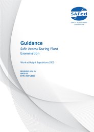 Guidance - safe access during plant examination. Work at Height Regulations 2005. Issue 02