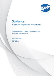 Guidance - in-service inspection procedures. Identifying safety critical components and assessing their integrity. Issue 01.1