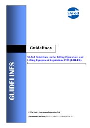 SAFed guidelines on the lifting operations and lifting equipment ...