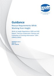 Guidance - rescue requirements while working from height. Work at Height Regulations 2005 and HSE report 'Harness suspension: review and evaluation of existing information' (Ref.: CRR451/2002). Issue 02
