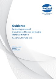 Guidance - restricting access of unauthorised personnel during plant examination. The HSAWA, MHSWR and WHR. Issue 02