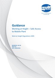 Guidance - working at height - safe access to mobile plant. Work at Height Regulations 2005. Issue 02