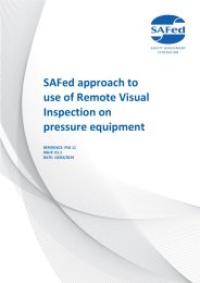 SAFed approach to use of remote visual inspection on pressure equipment. Issue 01.1