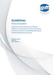 Guidelines - pressure systems. Guidelines for the production of written schemes of examination and the examination of pressure vessels incorporating openings to facilitate ready internal access. Issue 02.1