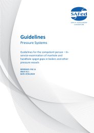 Guidelines - pressure systems. Guidelines for the competent person. In-service examination of manhole and handhole spigot gaps in boilers and other pressure vessels. Issue 01.1