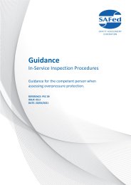 Guidance - in-service inspection procedures. Guidance for the competent person when assessing overpressure protection. Issue 03.2
