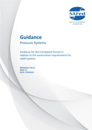 Guidance - pressure systems. Guidance for the competent person in relation to the examination requirements for relief systems. Issue 01