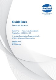 Guidelines - pressure systems. Guidelines - Pressure Systems Safety Regulations SI 2000 No 128 in-service examination requirements in written schemes of examination. Issue 02