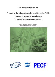 UK pressure equipment. A guide to the information to be supplied to the PSSR competent person for drawing-up a written scheme of examination