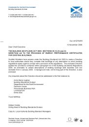 Building (Scotland) act 2003: Sections 25 (1) (2) and (3): Direction as to the provision of energy performance certificates for existing buildings