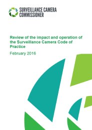Review of the impact and operation of the Surveillance camera code of practice