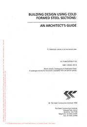 Building design using cold formed steel sections: an architect's guide