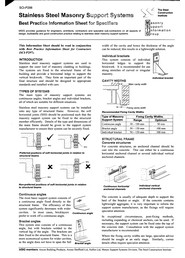 Stainless steel masonry support systems - best practice information sheet for specifiers