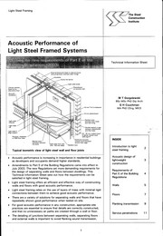 Acoustic performance of light steel framed systems: Meeting the new requirements of Part E of the Building regulations (2003)