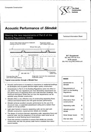 Acoustic performance of Slimdek: meeting the new requirements of the Building regulations (2003)