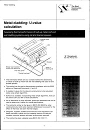 Metal cladding: U-value calculation: assessing thermal performance of built-up metal roof and wall cladding systems using rail and bracket spacers