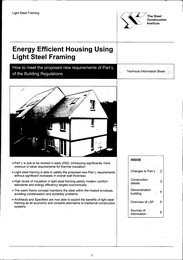 Energy efficiency housing using light steel framing: how to meet the proposed new requirements of Part L of the Building Regulations