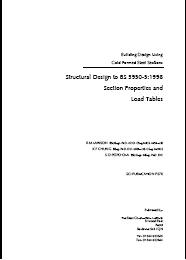Building design using cold formed steel sections: structural design to BS 5950-5:1998 - section properties and load tables