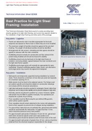 Best practice for light steel framing: installation