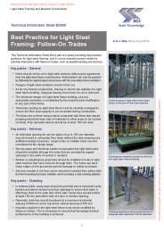Best practice for light steel framing: follow-on trades