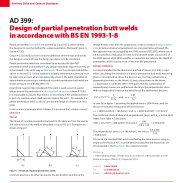 Design of partial penetration butt welds in accordance with BS EN 1993-1-8