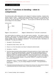 T-sections in bending - stem in compression
