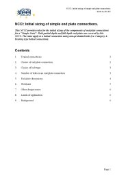 NCCI: initial sizing of simple end plate connections