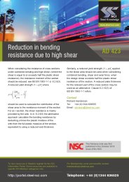 Reduction in bending resistance due to high shear