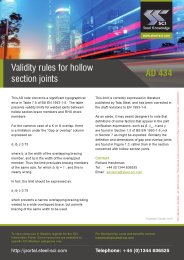 Validity rules for hollow section joints
