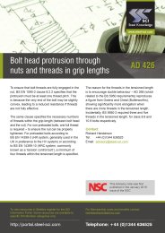 Bolt head protrusion through nuts and threads in grip length