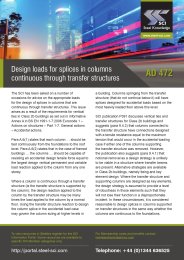 Design loads for splices in columns continuous through transfer structures