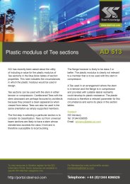 Plastic modulus of Tee sections