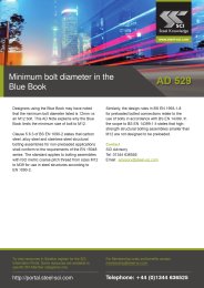 Minimum bolt diameter in the blue book