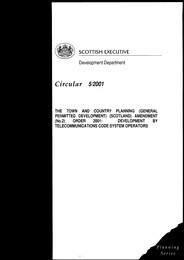 Town and country planning (general permitted development) (Scotland) amendment (no. 2) order 2001: development by telecommunications code system operators