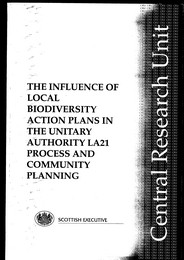 Influence of local biodiversity action plans in the unitary authority LA21 process and community planning