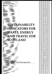 Sustainability indicators for waste, energy and travel for Scotland