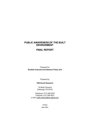 Public awareness of the built environment - final report