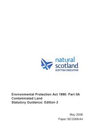 Environmental Protection Act 1990: part IIA - contaminated land statutory guidance. Edition 2