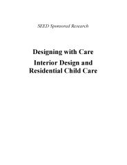 Designing with care - interior design and residential child care