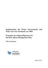 Implementing the Water Environment and Water Services (Scotland) Act 2003: principles for setting objectives for the river basin management plan - policy statement