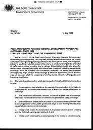 Town and Country Planning (General Development Procedure) (Scotland) Order 1992. Level crossing safety and the planning system