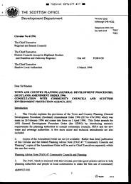 Town and Country Planning (General Development Procedure) (Scotland) Amendment Order 1996: consultation with Community Councils and Scottish Environment Protection Agency, etc