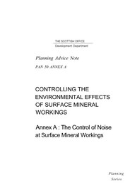 Controlling the environmental effects of surface mineral workings. Annex A: the control of noise at surface mineral workings